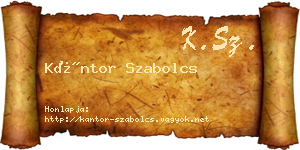 Kántor Szabolcs névjegykártya