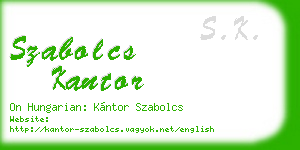 szabolcs kantor business card